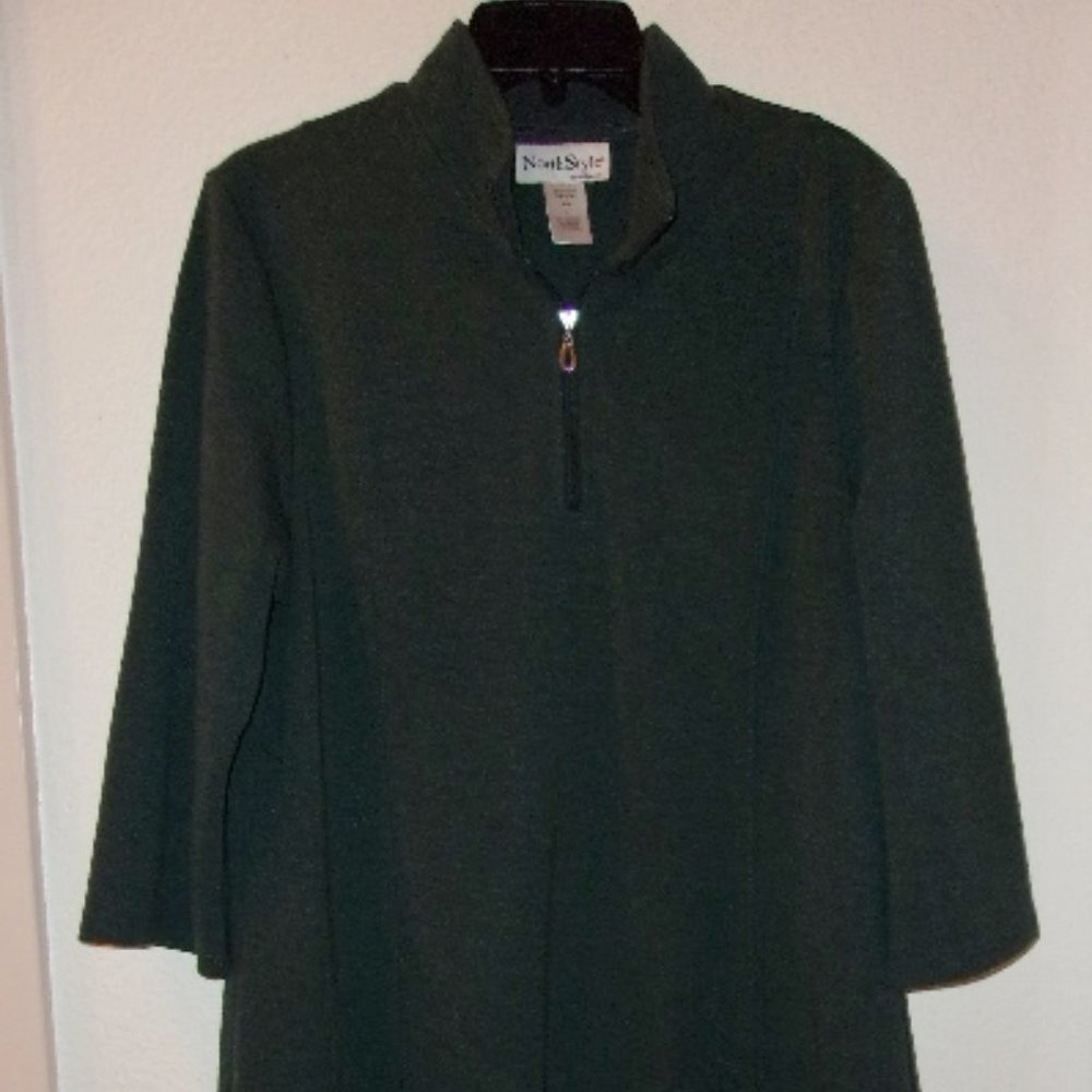 NORTH STYLE, DARK GREEN, 1/4 ZIP, DRESS, SIZE LARGE